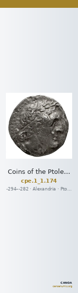 Coins of the Ptolemaic Empire Vol. I, Part 1, no. 174 — CANOA