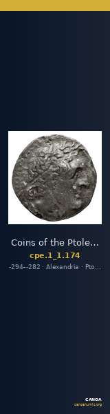 Coins of the Ptolemaic Empire Vol. I, Part 1, no. 174 — CANOA