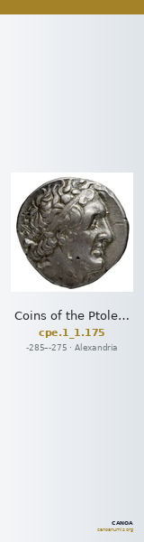 Coins of the Ptolemaic Empire Vol. I, Part 1, no. 175 — CANOA
