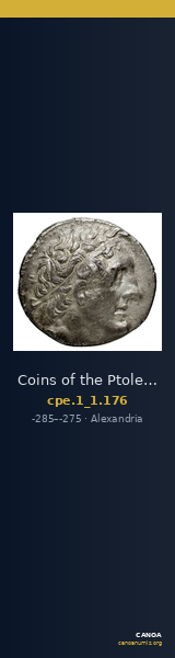 Coins of the Ptolemaic Empire Vol. I, Part 1, no. 176 — CANOA
