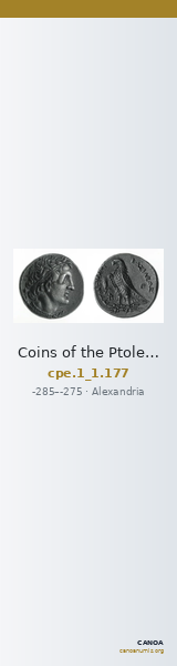 Coins of the Ptolemaic Empire Vol. I, Part 1, no. 177 — CANOA