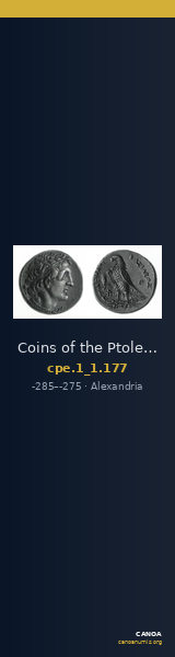 Coins of the Ptolemaic Empire Vol. I, Part 1, no. 177 — CANOA