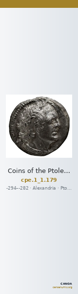 Coins of the Ptolemaic Empire Vol. I, Part 1, no. 179 — CANOA