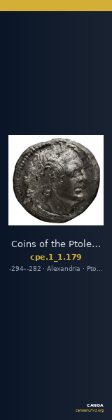 Coins of the Ptolemaic Empire Vol. I, Part 1, no. 179 — CANOA