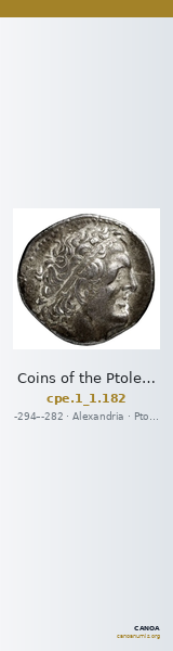 Coins of the Ptolemaic Empire Vol. I, Part 1, no. 182 — CANOA