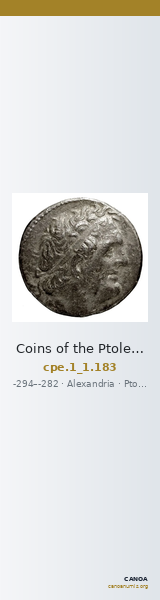 Coins of the Ptolemaic Empire Vol. I, Part 1, no. 183 — CANOA