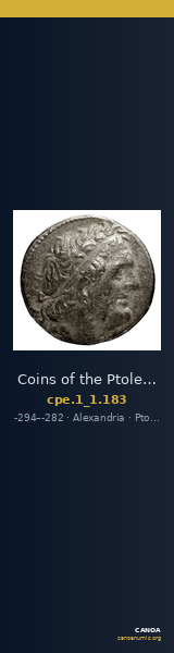 Coins of the Ptolemaic Empire Vol. I, Part 1, no. 183 — CANOA