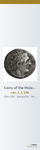 Coins of the Ptolemaic Empire Vol. I, Part 1, no. 186 — CANOA