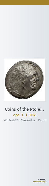Coins of the Ptolemaic Empire Vol. I, Part 1, no. 187 — CANOA