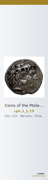 Coins of the Ptolemaic Empire Vol. I, Part 1, no. 19 — CANOA