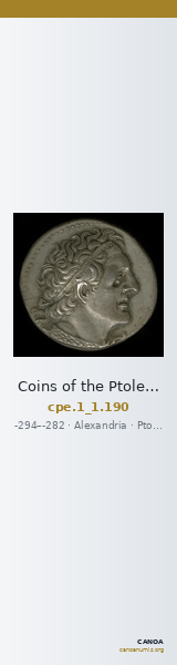 Coins of the Ptolemaic Empire Vol. I, Part 1, no. 190 — CANOA