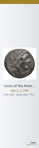 Coins of the Ptolemaic Empire Vol. I, Part 1, no. 191 — CANOA