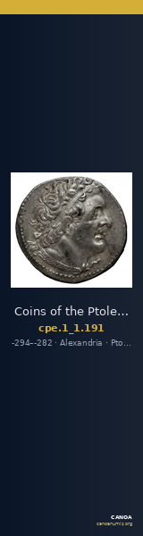 Coins of the Ptolemaic Empire Vol. I, Part 1, no. 191 — CANOA