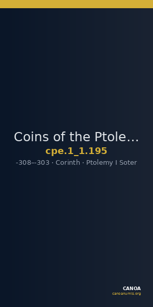 Coins of the Ptolemaic Empire Vol. I, Part 1, no. 195 — CANOA