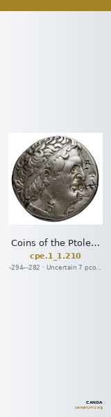 Coins of the Ptolemaic Empire Vol. I, Part 1, no. 210 — CANOA