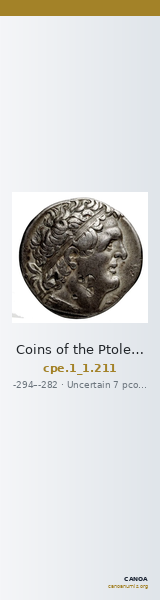 Coins of the Ptolemaic Empire Vol. I, Part 1, no. 211 — CANOA