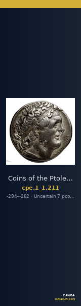 Coins of the Ptolemaic Empire Vol. I, Part 1, no. 211 — CANOA