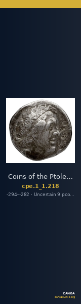 Coins of the Ptolemaic Empire Vol. I, Part 1, no. 218 — CANOA