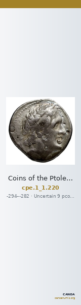 Coins of the Ptolemaic Empire Vol. I, Part 1, no. 220 — CANOA