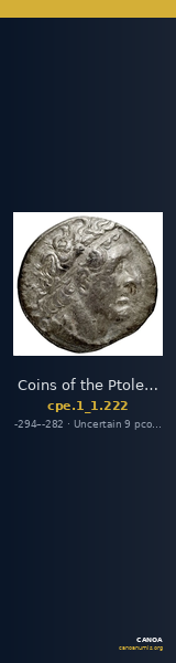 Coins of the Ptolemaic Empire Vol. I, Part 1, no. 222 — CANOA