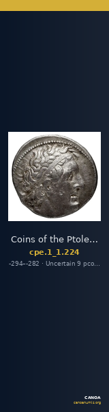 Coins of the Ptolemaic Empire Vol. I, Part 1, no. 224 — CANOA
