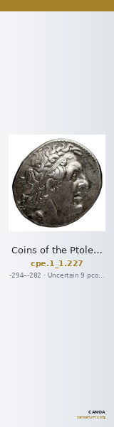 Coins of the Ptolemaic Empire Vol. I, Part 1, no. 227 — CANOA