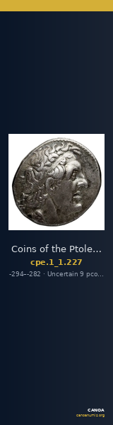 Coins of the Ptolemaic Empire Vol. I, Part 1, no. 227 — CANOA