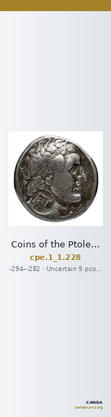 Coins of the Ptolemaic Empire Vol. I, Part 1, no. 228 — CANOA