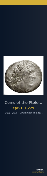 Coins of the Ptolemaic Empire Vol. I, Part 1, no. 229 — CANOA