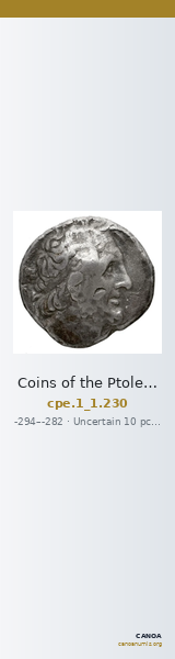 Coins of the Ptolemaic Empire Vol. I, Part 1, no. 230 — CANOA