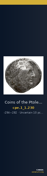 Coins of the Ptolemaic Empire Vol. I, Part 1, no. 230 — CANOA