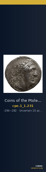 Coins of the Ptolemaic Empire Vol. I, Part 1, no. 231 — CANOA