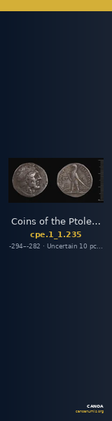 Coins of the Ptolemaic Empire Vol. I, Part 1, no. 235 — CANOA