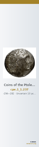 Coins of the Ptolemaic Empire Vol. I, Part 1, no. 237 — CANOA