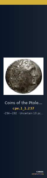 Coins of the Ptolemaic Empire Vol. I, Part 1, no. 237 — CANOA