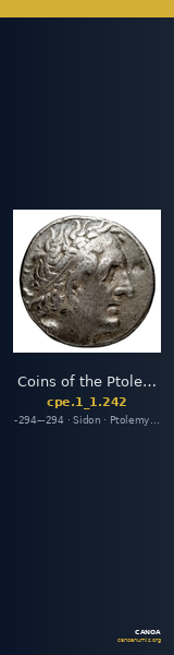 Coins of the Ptolemaic Empire Vol. I, Part 1, no. 242 — CANOA