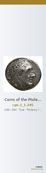 Coins of the Ptolemaic Empire Vol. I, Part 1, no. 245 — CANOA