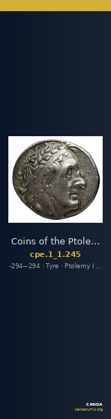 Coins of the Ptolemaic Empire Vol. I, Part 1, no. 245 — CANOA