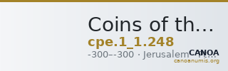 Coins of the Ptolemaic Empire Vol. I, Part 1, no. 248 — CANOA