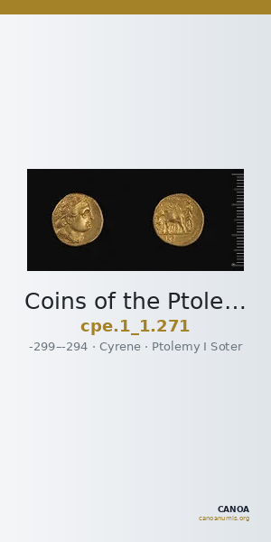 Coins of the Ptolemaic Empire Vol. I, Part 1, no. 271 — CANOA