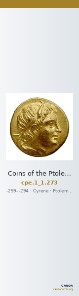 Coins of the Ptolemaic Empire Vol. I, Part 1, no. 273 — CANOA