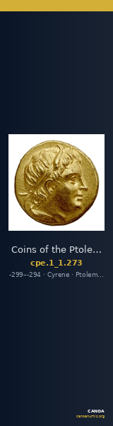 Coins of the Ptolemaic Empire Vol. I, Part 1, no. 273 — CANOA
