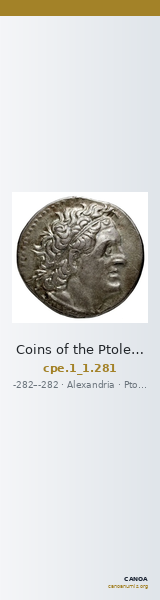 Coins of the Ptolemaic Empire Vol. I, Part 1, no. 281 — CANOA