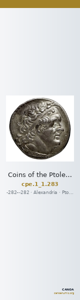 Coins of the Ptolemaic Empire Vol. I, Part 1, no. 283 — CANOA