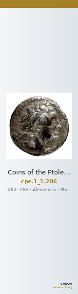 Coins of the Ptolemaic Empire Vol. I, Part 1, no. 286 — CANOA