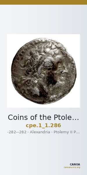 Coins of the Ptolemaic Empire Vol. I, Part 1, no. 286 — CANOA
