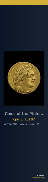 Coins of the Ptolemaic Empire Vol. I, Part 1, no. 287 — CANOA