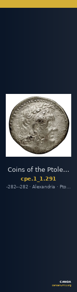 Coins of the Ptolemaic Empire Vol. I, Part 1, no. 291 — CANOA
