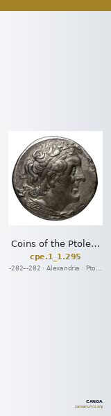 Coins of the Ptolemaic Empire Vol. I, Part 1, no. 295 — CANOA