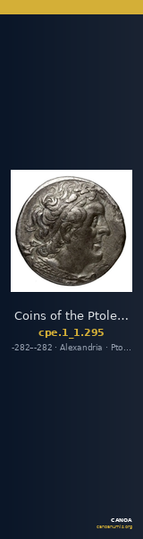 Coins of the Ptolemaic Empire Vol. I, Part 1, no. 295 — CANOA